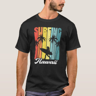 Retro Surfing Hawaii Hawaiian Island Surfer Girl P T-Shirt