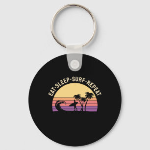 Retro Surfing Key Ring