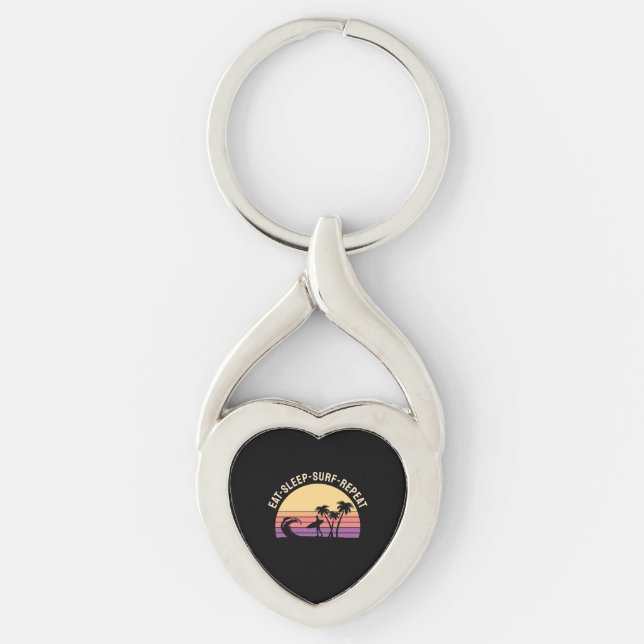Retro Surfing Key Ring (Front)