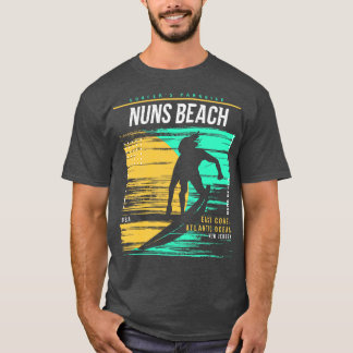 Retro Surfing Nuns Beach New Jersey Vintage Surfer T-Shirt