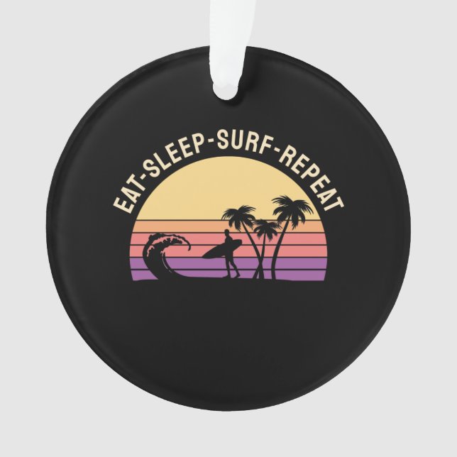 Retro Surfing Ornament (Front)