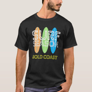 Retro Surfing Surf Board Surfing Gold Coast Austra T-Shirt