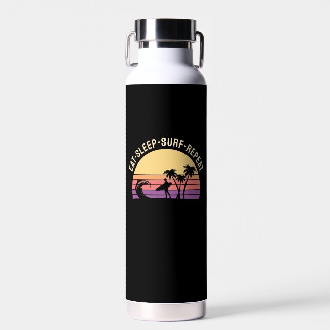 Retro Surfing Water Bottle (Front)