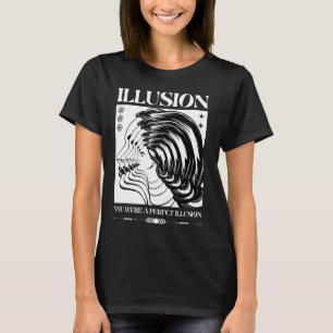 Retro Surreal Illusion Echo Face Streetwear  T-Shirt