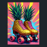 Retro Surreal Pineapple Roller Skates Pop Art Poster<br><div class="desc">This bold and quirky artwork reimagines a pair of roller skates as golden pineapples, transforming everyday street style into a surreal pop culture statement. Each gleaming pineapple boot, complete with metallic sheen and tropical texture, sits atop shiny chrome wheels, ready to roll into a world where luxury meets playful rebellion....</div>