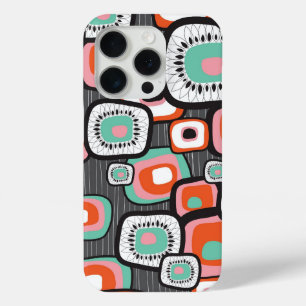 Retro Sushi Box Flower Squares Colourful Pattern iPhone 15 Pro Case