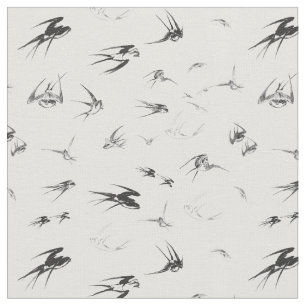 Retro Swallow Bird Nature Animal Fabric