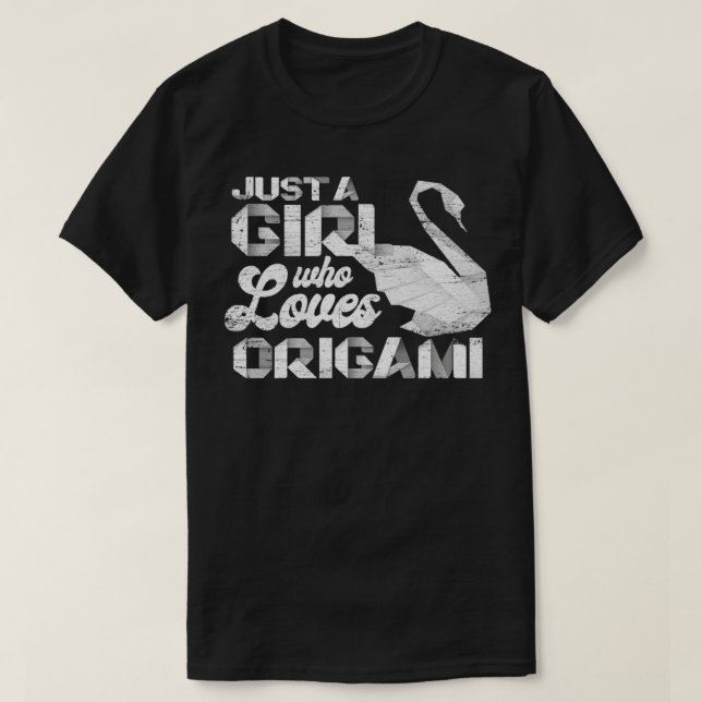 Retro Swan Paper Craft Origami  T-Shirt (Design Front)