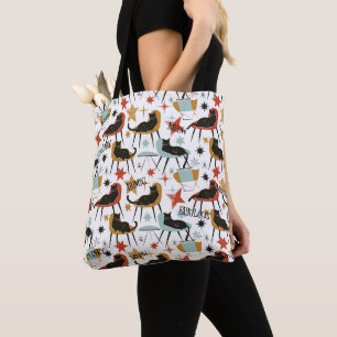 Retro Swanky Black Cat in Atomic MCM Chair Bag