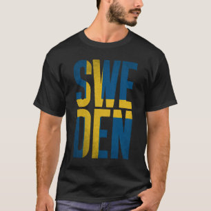 Retro Sweden Flag Typography Graphic T-Shirt