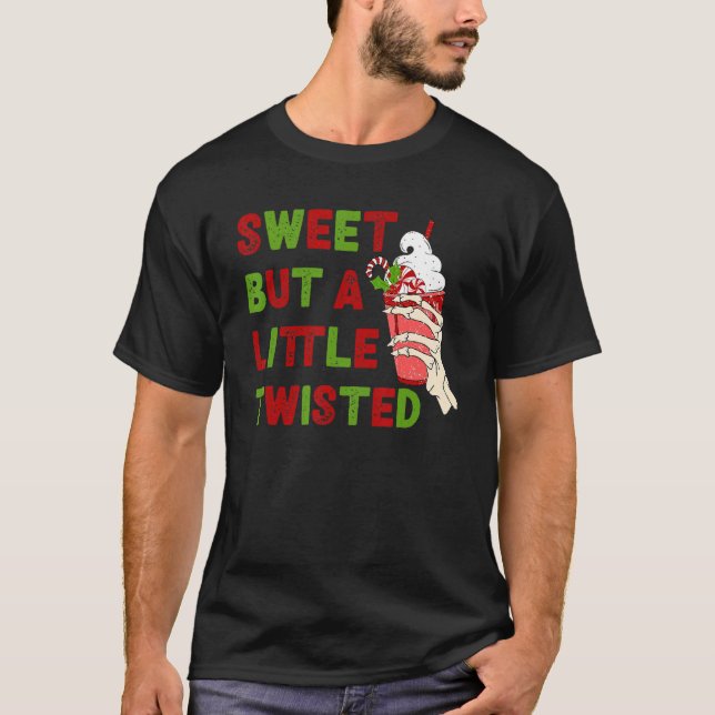 Retro Sweet But A Little Twisted Merry Christmas I T-Shirt (Front)