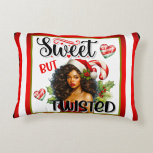 Retro Sweet but Twisted Christmas Pinup Decorative Cushion