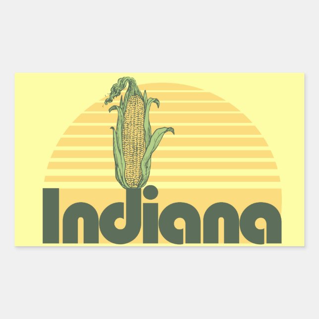 Retro Sweet Home Indiana Rectangular Sticker (Front)