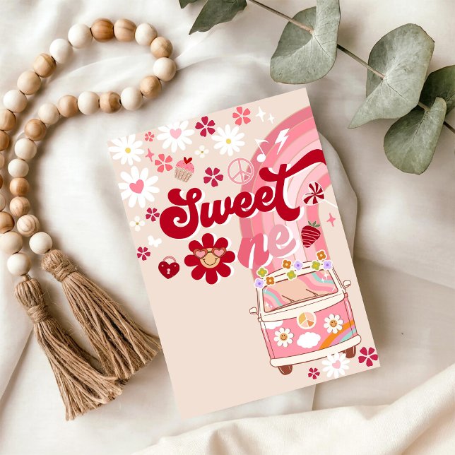 Retro Sweet One Birthday Invitation (Creator Uploaded)