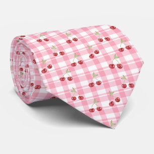 Retro Sweet Red Cherry Pattern Tie
