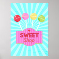 Retro Sweet Shop Pastel Candy Lollipops