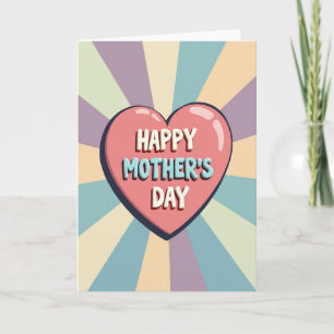 Retro Sweetest Mum Burst Card