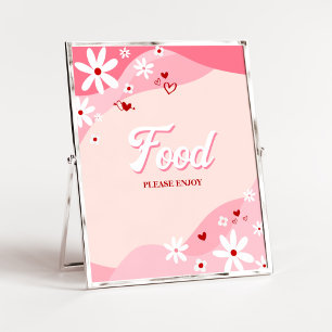 Retro Sweetheart Baby Shower Food Poster