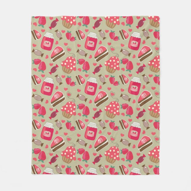 Retro Sweets Fleece Blanket (Front)