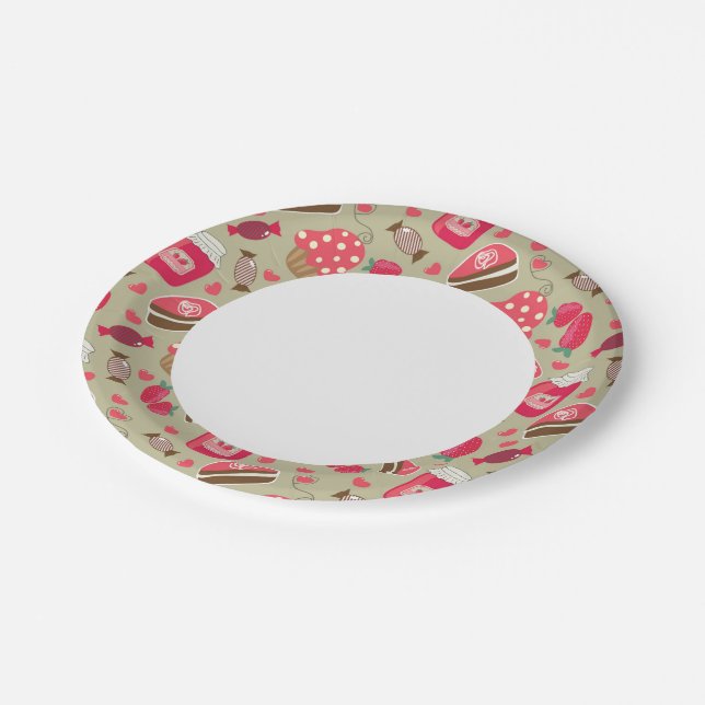 Retro Sweets Paper Plate (Angled)