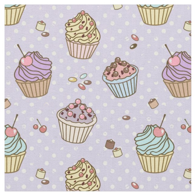 Retro Sweets Pattern Fabric (Close Up)