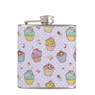 Retro Sweets Pattern Hip Flask