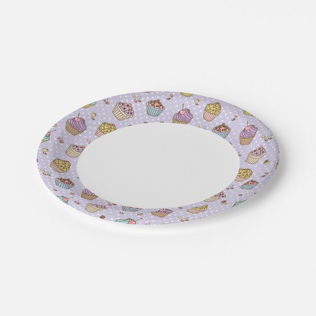 Retro Sweets Pattern Paper Plate (Angled)