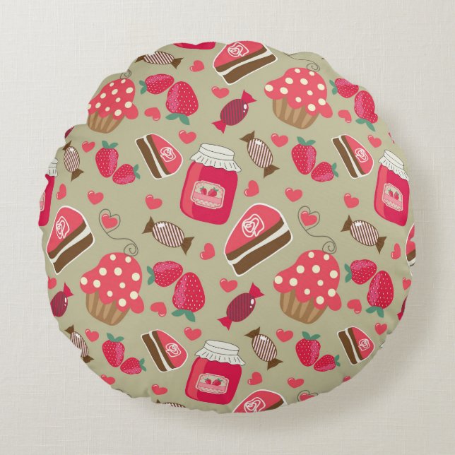 Retro Sweets Round Cushion (Front)