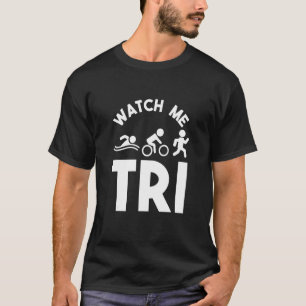Retro Swim Bike Run Triathlon Athletic Sport Men W T-Shirt