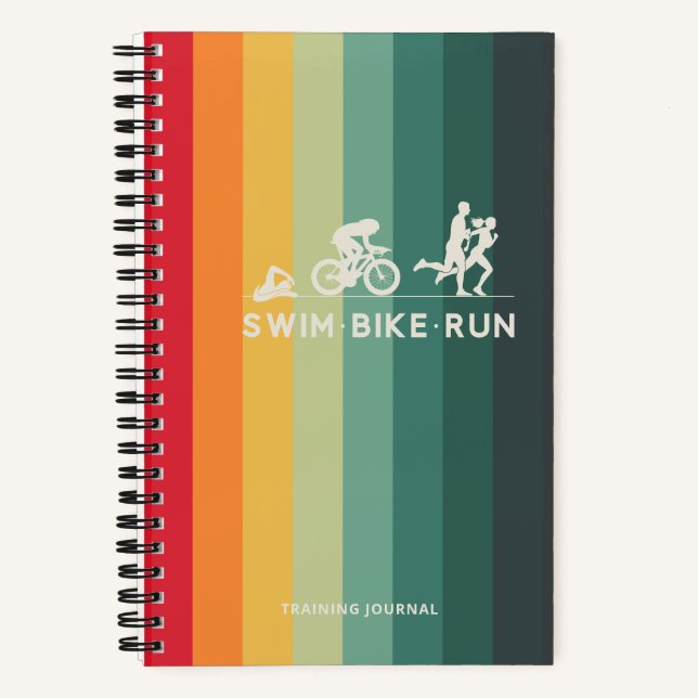 Retro Swim Bike Run Triathlon Icon Series  Notebook (Front)
