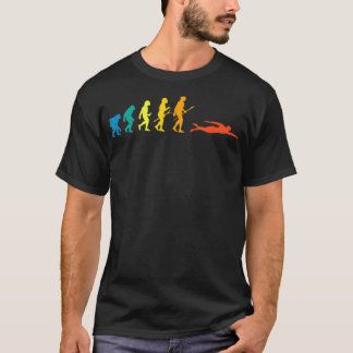 Retro Swimming Evolution For Swimmers Summer  T-Shirt