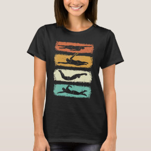 Retro Swimming Swimmer Swim Girl Water Sport T-Shirt