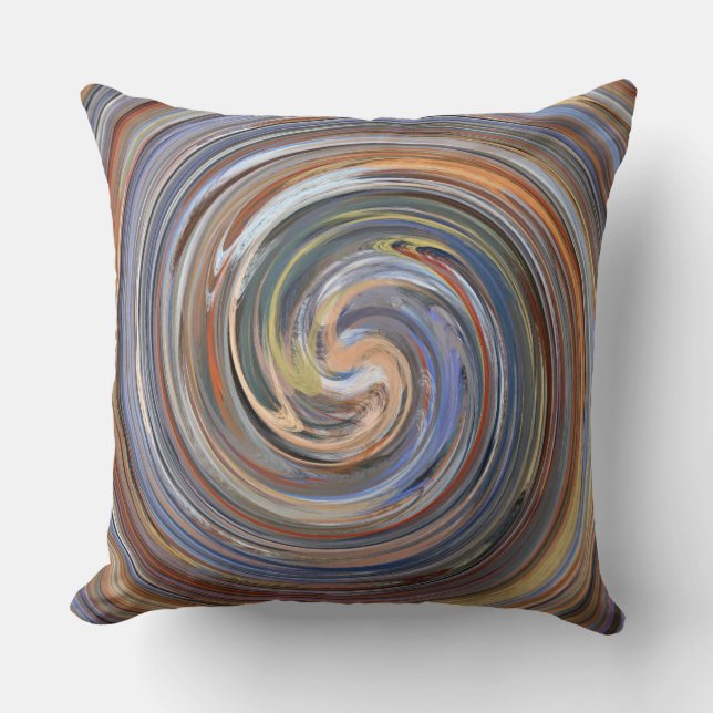 Retro Swirl Abstract Art #12 Cushion (Front)