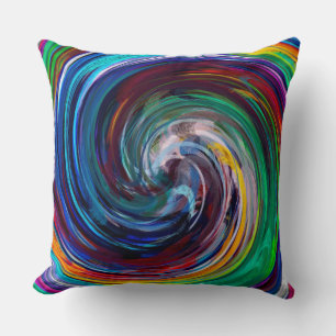 Retro Swirl Abstract Art #6 Cushion