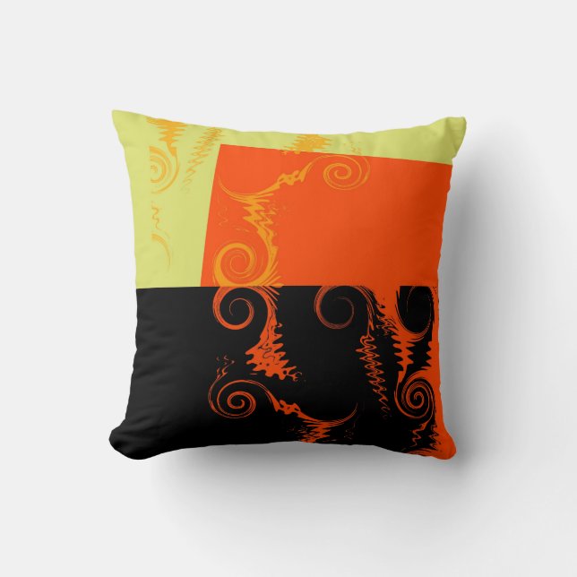 Retro Swirl Art Design Abstract Cushion (Front)
