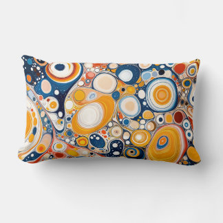 Retro Swirl Art Throw Pillow. Lumbar Cushion