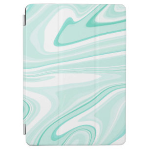 Retro Swirl Liquid Aqua Green Painting Aesthetic iPad Air Cover