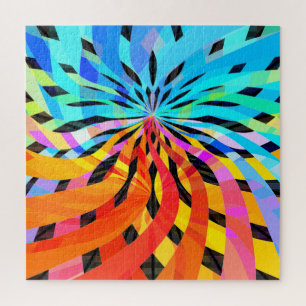 Retro Swirl of Colours Jigsaw Puzzle