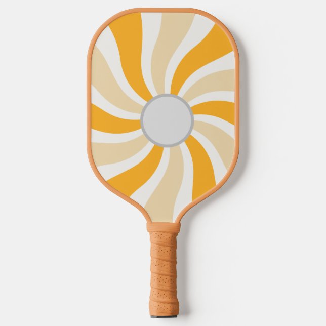 Retro Swirl Pickleball Paddle | Groovy Sunshine  (Front)