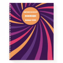 Retro Swirl Spiral Abstract Customisable Notebook
