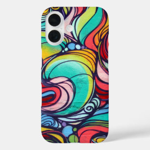 retro swirls iPhone 16 case