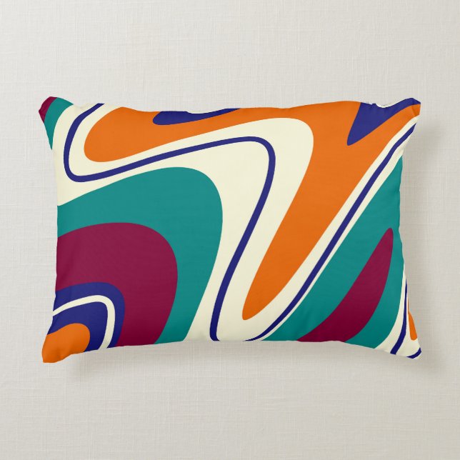 Retro Swirls - Classic 70s Style Decorative Cushion (Front)