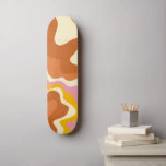 Retro Swirls Geometric Boho 70s Peach & Brown  Skateboard<br><div class="desc">This cool skateboard would make a wonderful gift for someone,  who loves retro vibe!</div>