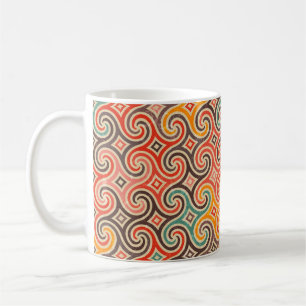 Retro swirls illustration pattern coffee mug