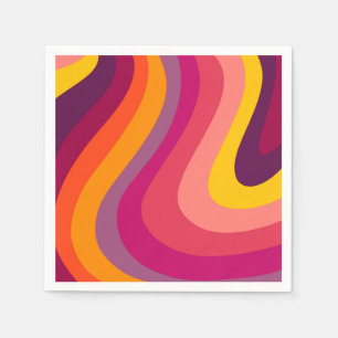 Retro swirls - sunset napkin