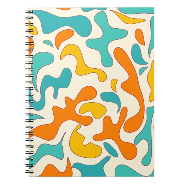 Retro Swirls: Vintage Floral Pattern Notebook (Front)