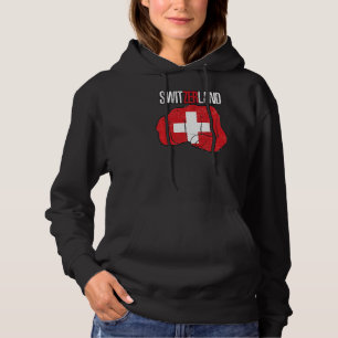 Retro Swiss Flag Switzerland National Suisse  Schw Hoodie