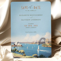 Retro Sydney Australia Travel Save-the-Date