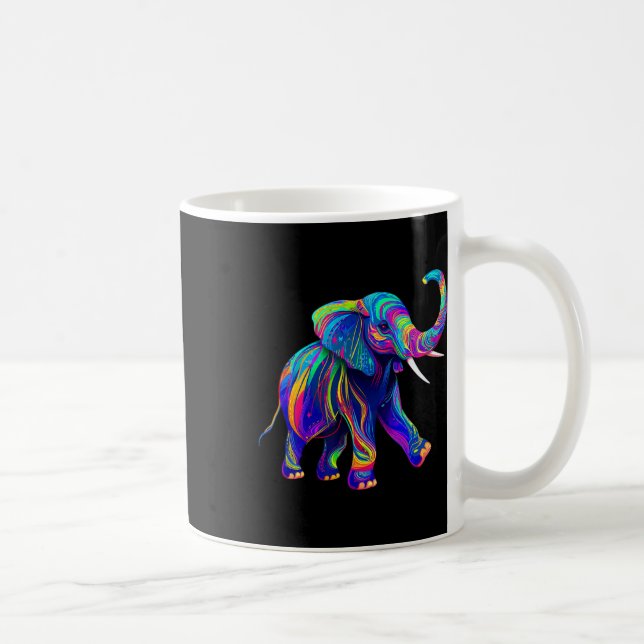Retro Synthwave 80s 90s Elephant Trunk Up Chakra Y Coffee Mug (Right)