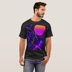 Retro Synthwave Astronaut Cyberpunk Space Men's T- T-Shirt